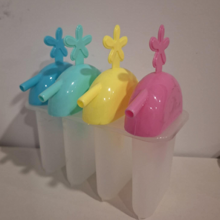 Formelės ledams su šiaudeliais, 4 vnt.