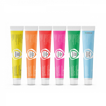 Geliniai maistiniai dažai, 6 spalvos po 25 g