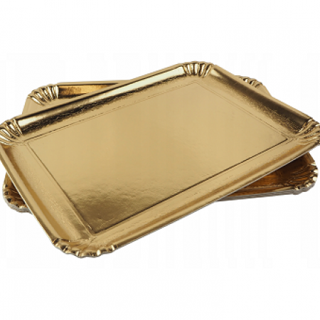 Auksinės spalvos padėklai, 5 vnt. , 30x40 cm