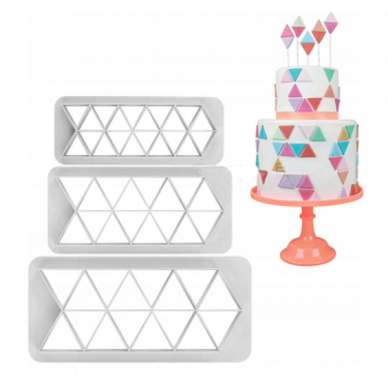 Formelės cukrinei masei - lygiašoniai trikampiai, 3 vnt.