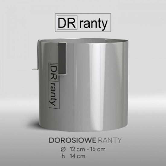 Reguliuojamas aukštas žiedas tortui, GRADUOTAS, Ø nuo 12 cm iki 15 cm, h 14 cm