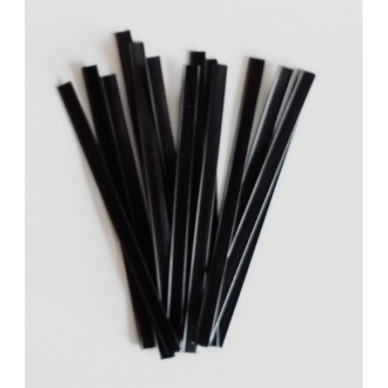 Juodos juostelės maišelių uždarymui, 15 vnt., 13,7 cm