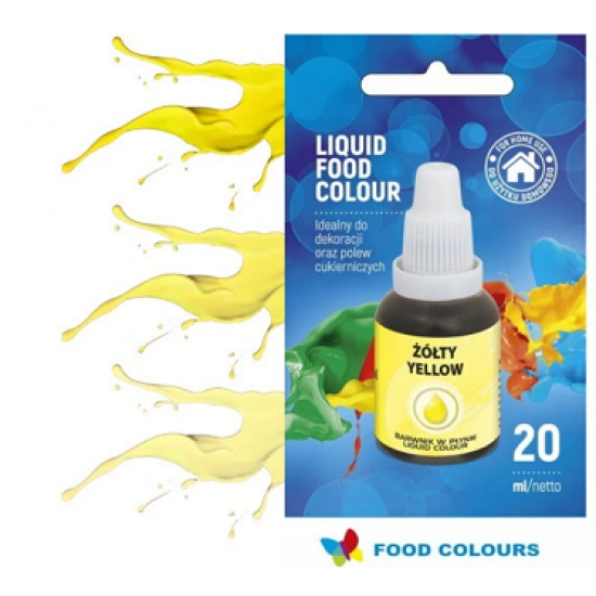 Skysti geltoni maisto dažai Food Colours, 20 ml
