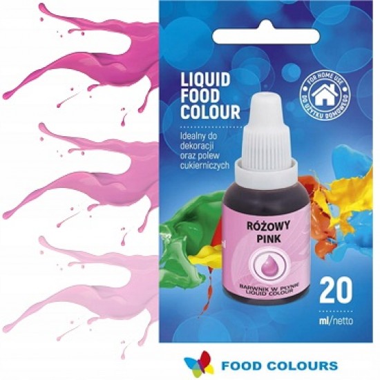 Skysti rožiniai maisto dažai Food Colours, 20 ml