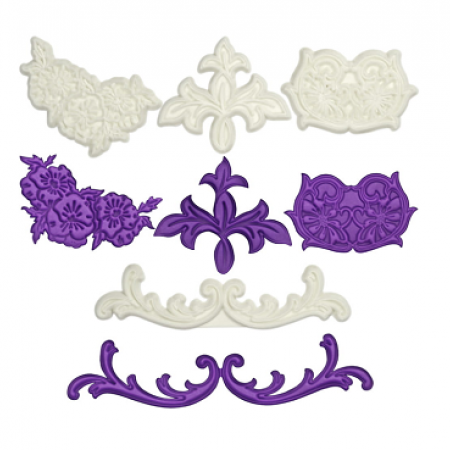 Retro lapelių formelės cukrinei masei pjaustyti, 4 vnt.