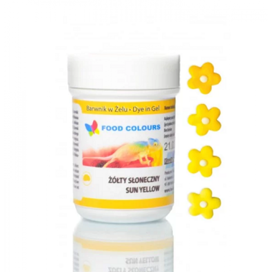 Geliniai maisto dažai - geltonos SUN YELLOW spalvos, 35 g