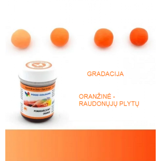 Geliniai maisto dažai - oranžiniai, 35 g