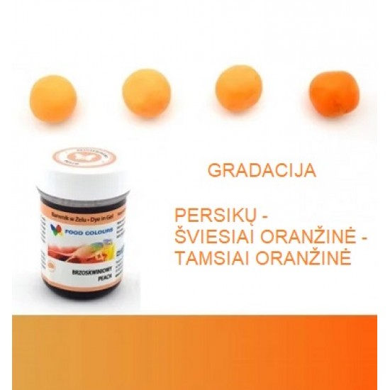 Geliniai maisto dažai - oranžiniai persikų atspalvio, 35 g