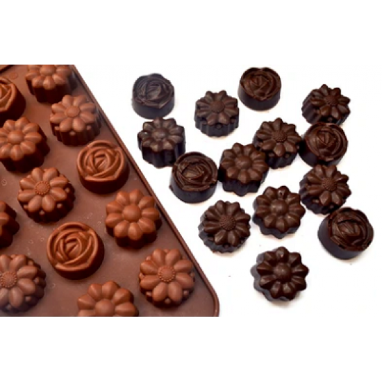 Silikoninė formelė šokoladiniams saldainiams "Gėlės"