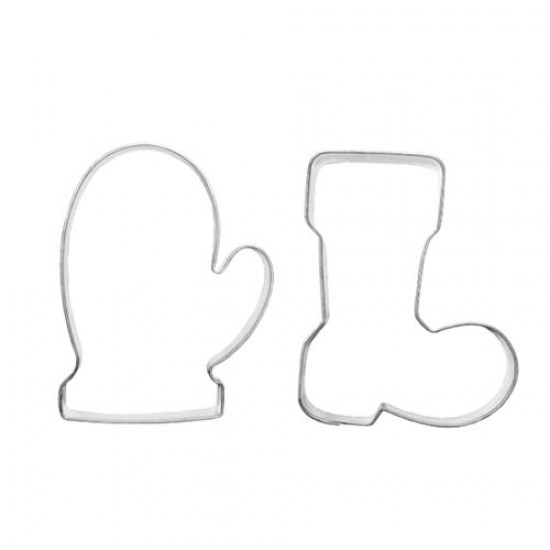 Formelės "Kalėdų Senelio pirštinė ir batas", 7,7 cm ir 7,5 cm Formelės "Kalėdų Senelio pirštinė ir batas", 7,7 cm ir 7,5 cm