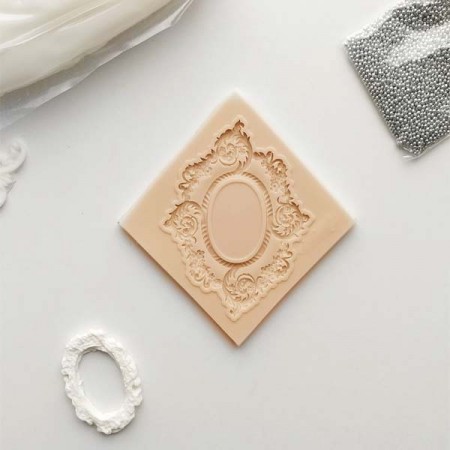 Silikoninė formelė masei "Vintažinis rėmelis / veidrodis"