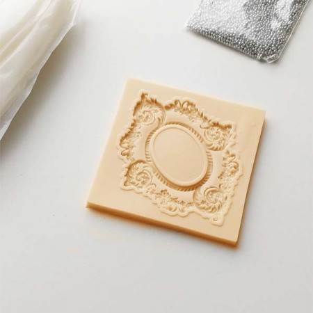 Silikoninė formelė masei "Vintažinis rėmelis / veidrodis"