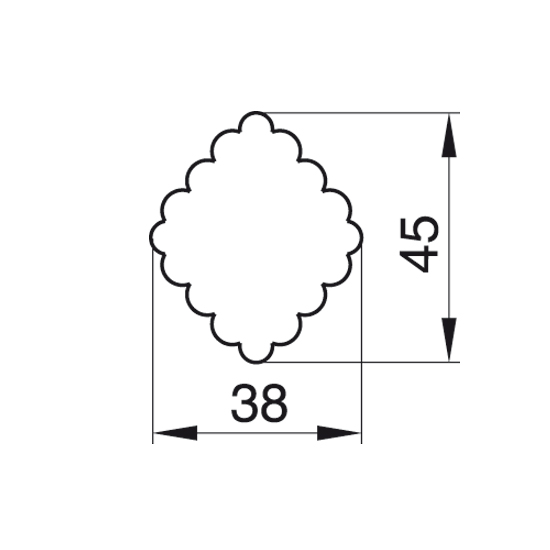 Formelė "Rombas banguotais kraštais", 4,5x3,8 cm