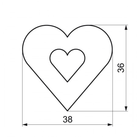 Formelė sausainiams su skylute "Širdelė", 3,8 cm