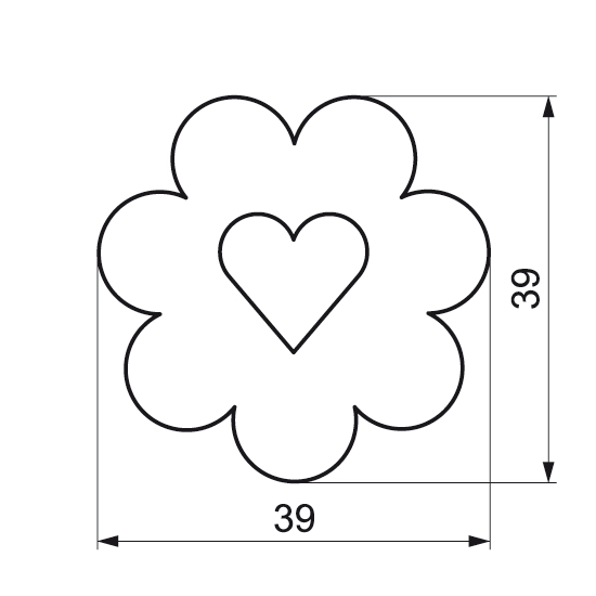 Formelė "Gėlytė su širdele", Ø 3,9 cm