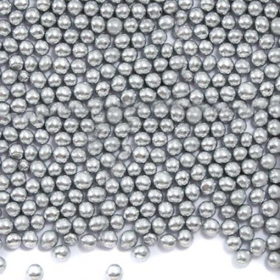 Cukriniai perlai sidabrinės spalvos, 60 g Cukriniai perlai sidabrinės spalvos, 60 g