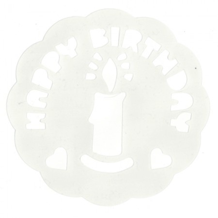 Trafaretas "Happy Birthday", Ø 18,5 cm