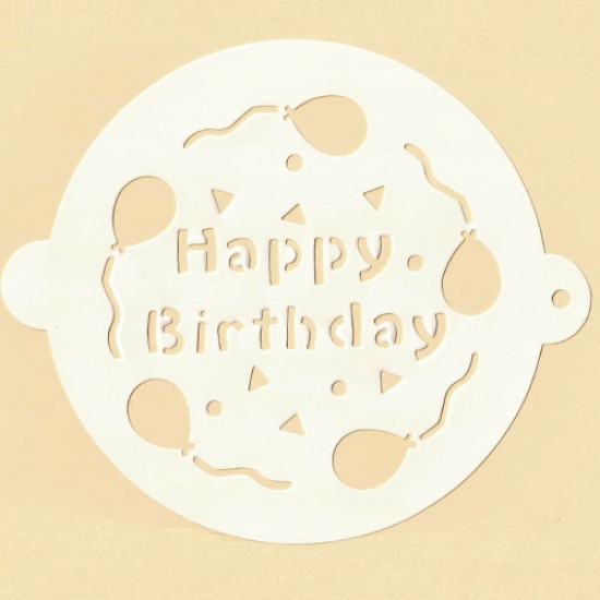 Trafaretas "Happy Birthday", Ø 20,5 cm