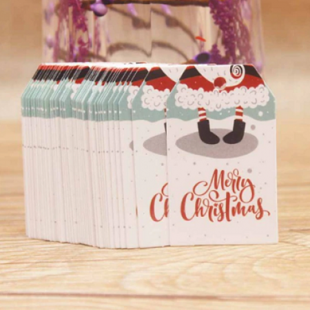 Dovanų kortelės "Merry Christmas" - baltos, 5 vnt.