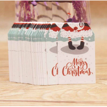 Dovanų kortelės "Merry Christmas" - baltos, 5 vnt.