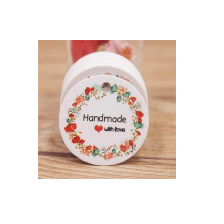 Kortelės "Handmade with love", 5 vnt.