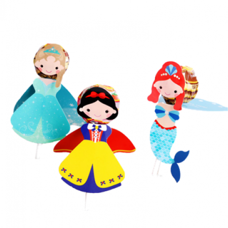 Kortelės pagaliukams "Princesės", 8 vnt.