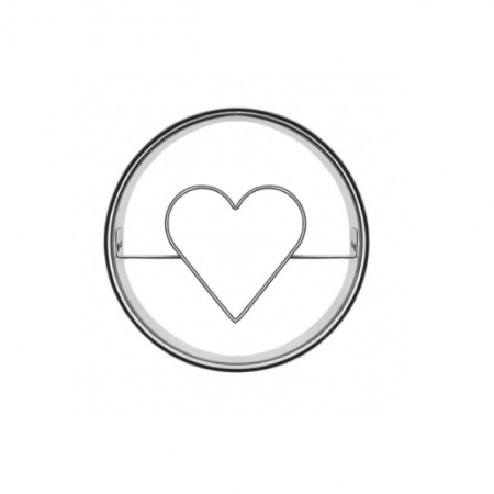 Formelė sausainiams su skylute "Širdelė", Ø 4,5 cm