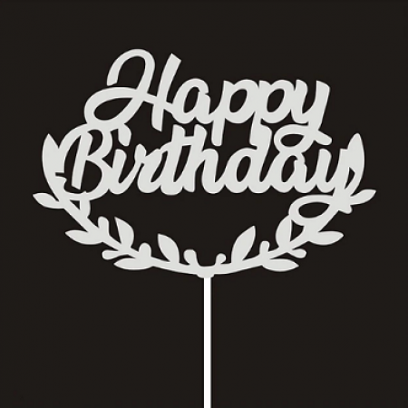 Smeigtukas "Happy Birthday" - sidabrinis