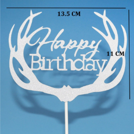 Smeigtukas "Happy Birthday" - sidabrinis