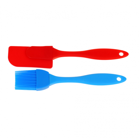 Silikoninė mentelė ir teptukas, 2 vnt.